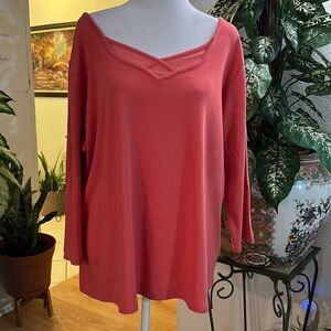 Rafaella coral pink tops plus size 2X